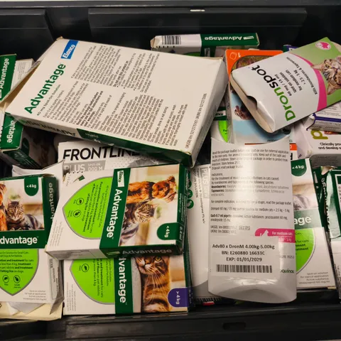 APPROXIMATELY 20 ASSORTED PET CARE PRODUCTS TO INCLUDE FRONTPRO, ELANCO ADVANTAGE, DRONSPOT, ETC