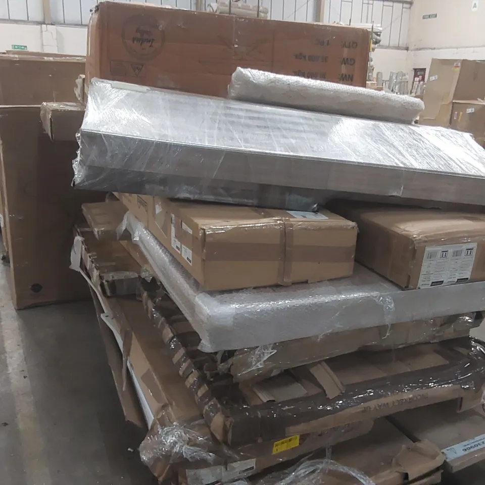 PALLET CONTAINING A VERY LARGE QUANTITY OF ASSORTED DESIGNER FURNITURE PARTS ECT 