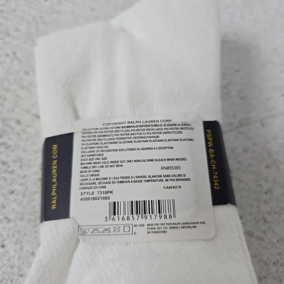 POLO RALPH LAUREN WHITE SOCKS