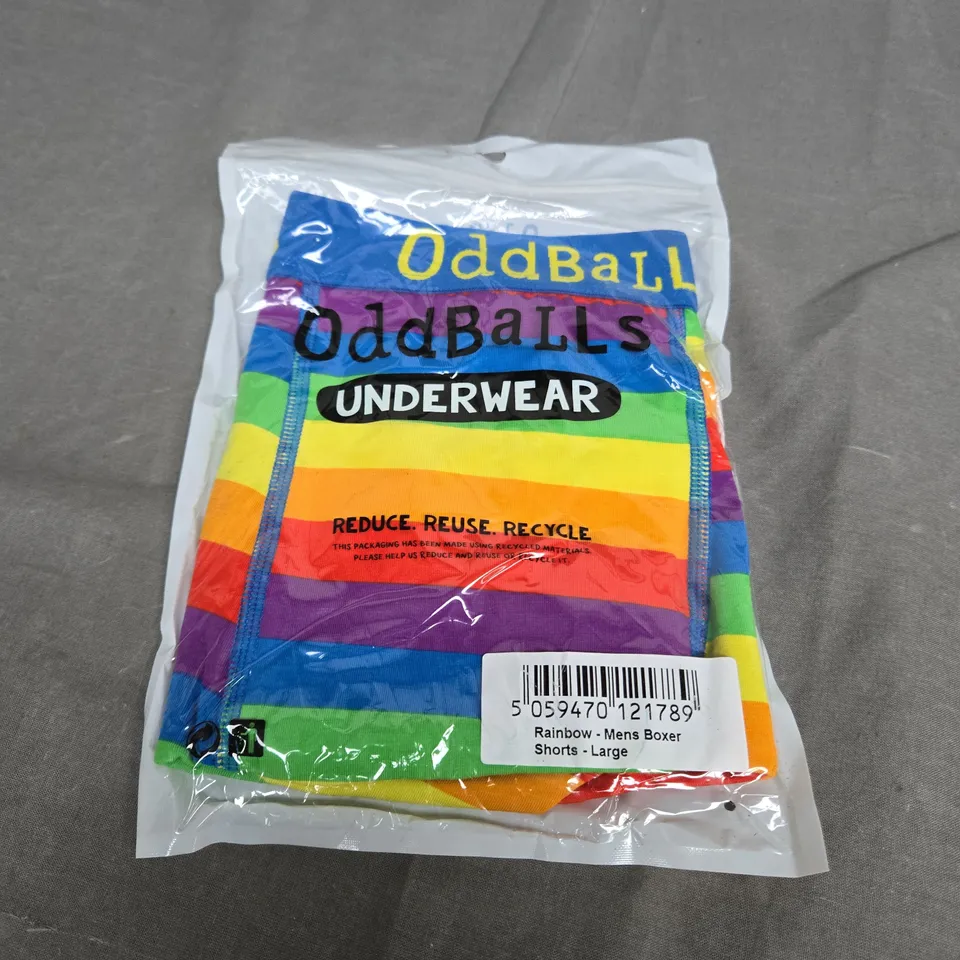 SEALED ODDBALLS UNDERWEAR RAINBOW MENS BOXER SHORTS - LARGE