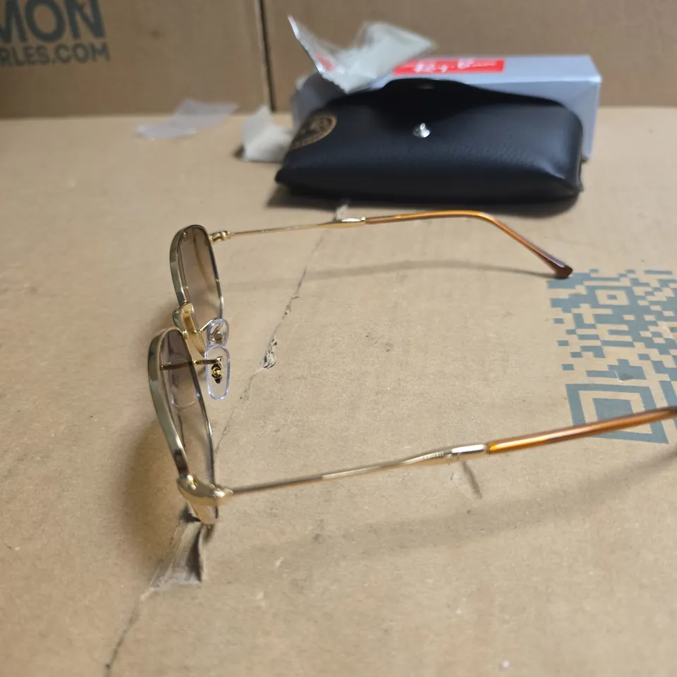 RAY-BAN AVIATOR SUNGLASSES – GOLD FRAME, BROWN LENSES