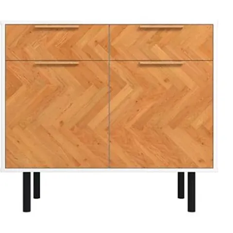 BRAND NEW BOXED OUT & OUT DALLAS WHITE PARQUET SIDEBOARD L.90 X D.38 X H.80.5CM