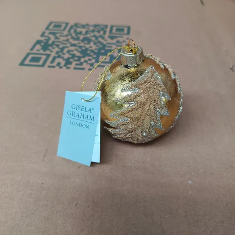 APPROXIMATELY 12 GISELA GRAHAM GOLD GLASS BEADED LEAF BAUBLES