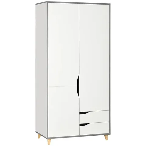 BOXED KERTU 2 DOOR MANUFACTERED WOOD WARDROBE (2 BOXES)