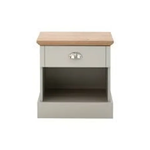 BOXED KENDAL 1 DRAWER BEDSIDE TABLE - GREY (1 BOX)