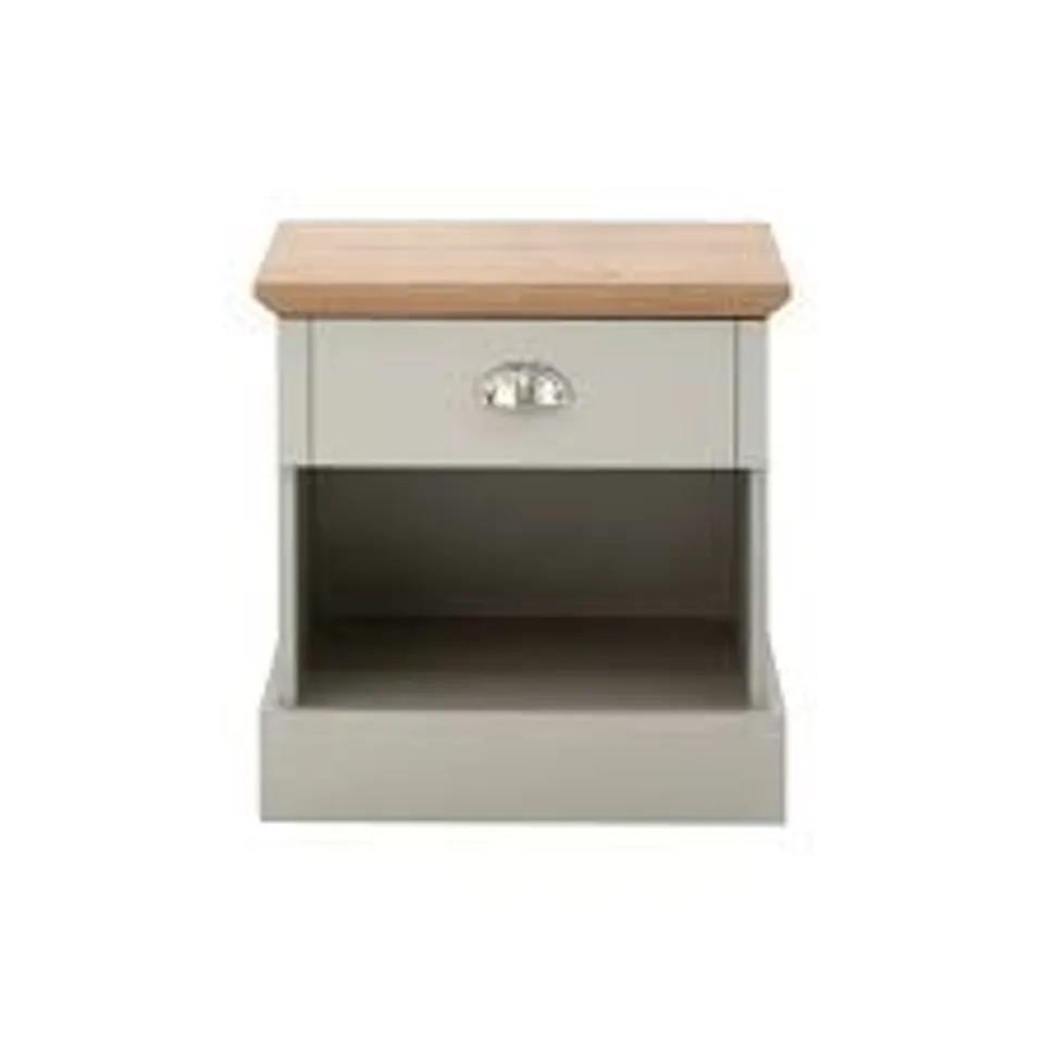 BOXED KENDAL 1 DRAWER BEDSIDE TABLE - GREY (1 BOX)