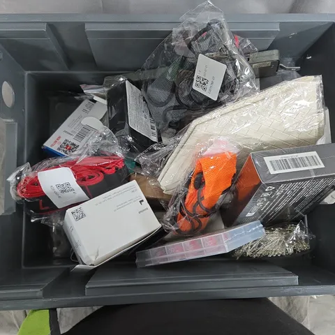 ASSORTED TOOLS & HARDWARE IN PLASTIC BIN – MIXED LOT