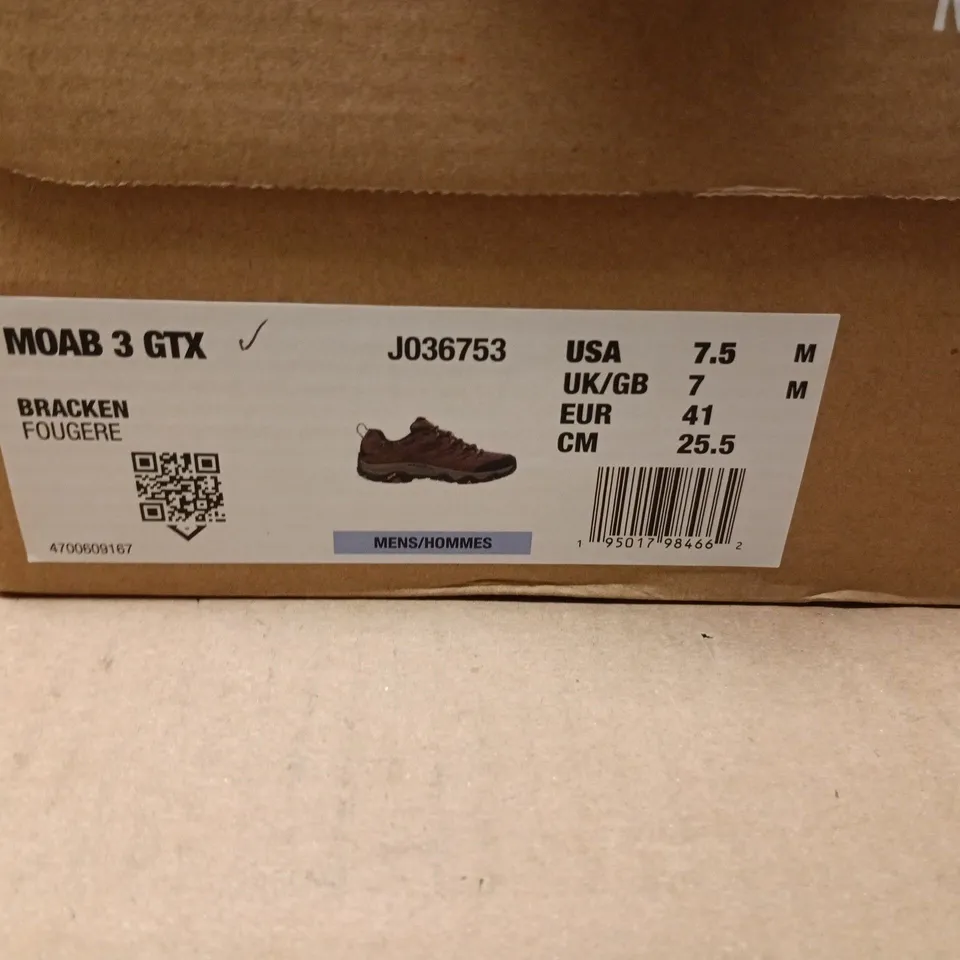 MERRELL MOAB 3 GTX WALKING SHOES BROWN SIZE 7