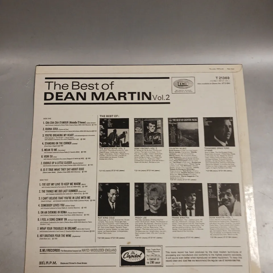THE BEST OF DEAN MARTIN VOL. 2 VINYL