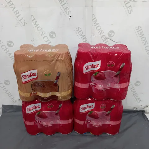 APPROXIMATELY 4 ASSORTED FOOD ITEMS TO INCLUDE - SLIMFAST TASTY BALANCED MEALS IN STRAWBERRY AND CAFE LATTE