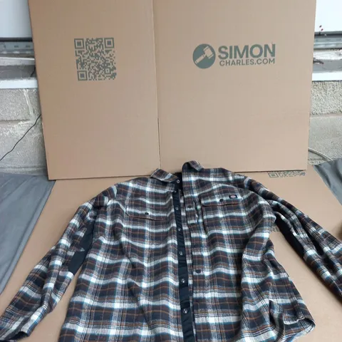 DICKIES FLANNEL SHIRT β BROWN/BLUE PLAID β MENβS XL