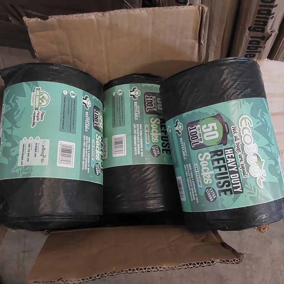 BOX OF APPROXIMATELY 8x 50PCS REFUSE BAGS 