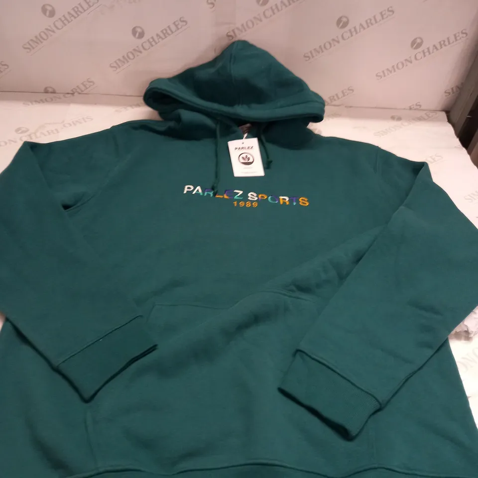 PARLEZ SPORTS GREEN HOODIE SIZE L 