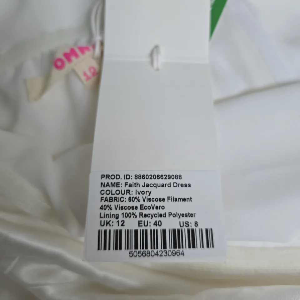 FAITH JACQUARD DRESS – IVORY, UK 12 (EU 40 / US 8)