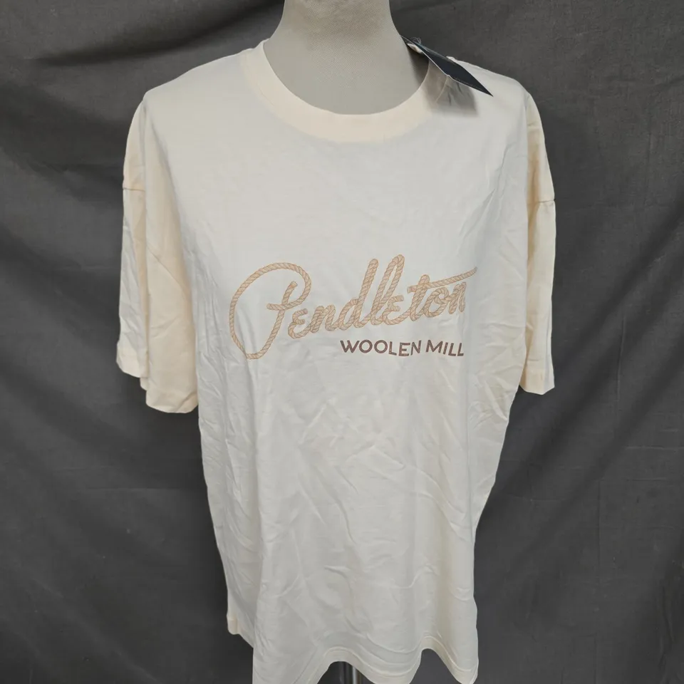 PENDLETON LASSO TSHIRT IN OFF WHITE SIZE L