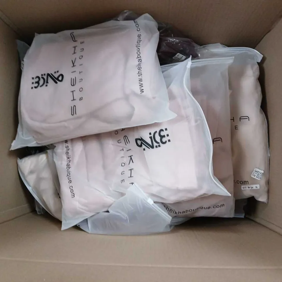 APPROXIMATELY 20 BAGGED SHEIKHA BOUTIQUE CLOTHING ITEMS IN VARIOUS STYLES AND SIZES 