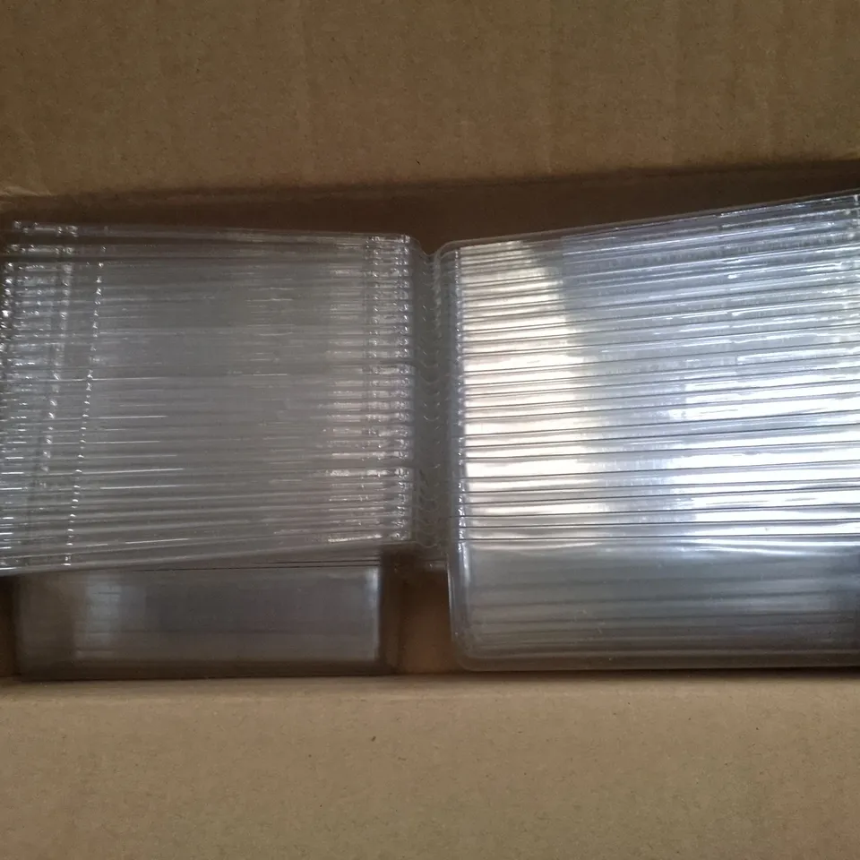 BOX CONTAINING 50 EVORETRO CLEAR PLASTIC PROTECTORS