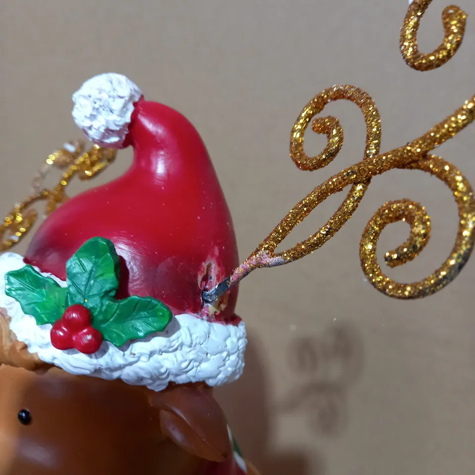 FESTIVE PRE-LIT LARGE GLASS CHRISTMAS CHARACTER - REINDEER