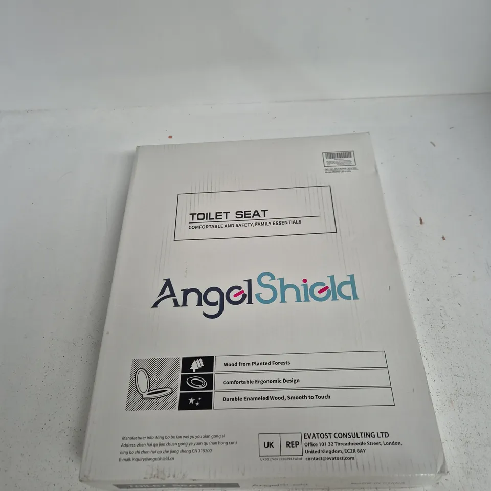 ANGELSHIELD TOILET SEAT – ENAMELLED WOOD, ERGONOMIC DESIGN (BOXED)