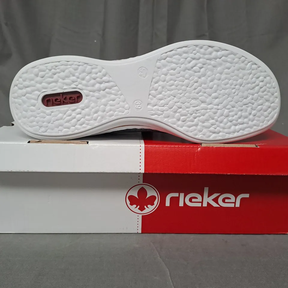 BOXED PAIR OF RIEKER SHOES IN BLUE UK SIZE 6