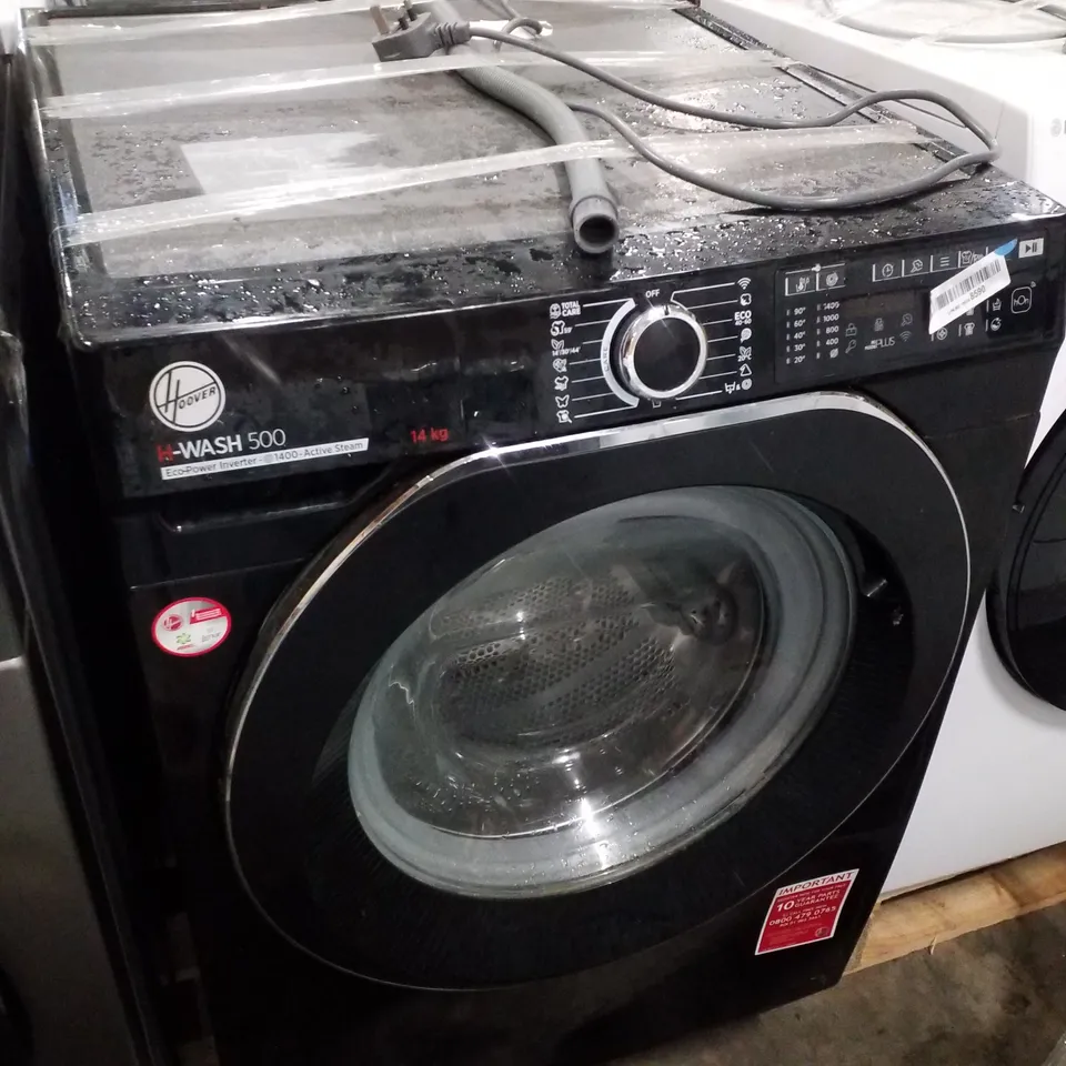 HOOVER H-WASH 500 14KG FREESTANDING WASHING MACHINE IN BLACK HW414AMBCB  - UNPROCESSED RAW RETURN