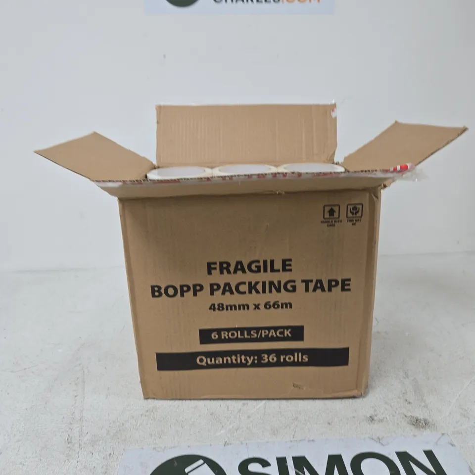 BOPP PACKING TAPE 48MM X 66M, 6 ROLLS PER PACK (36 ROLLS TOTAL)