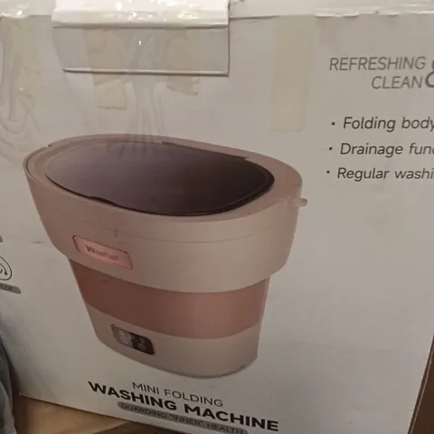 BOXED MINI FOLDING WASHING MACHINE - GRAY AND WHITE
