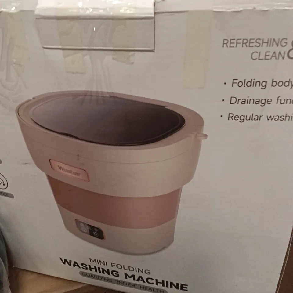 BOXED MINI FOLDING WASHING MACHINE - GRAY AND WHITE