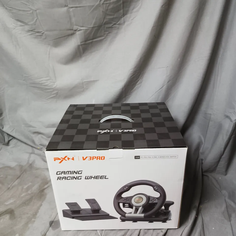 PXN V3PRO GAMING RACING WHEEL WITH PEDALS – BOXED