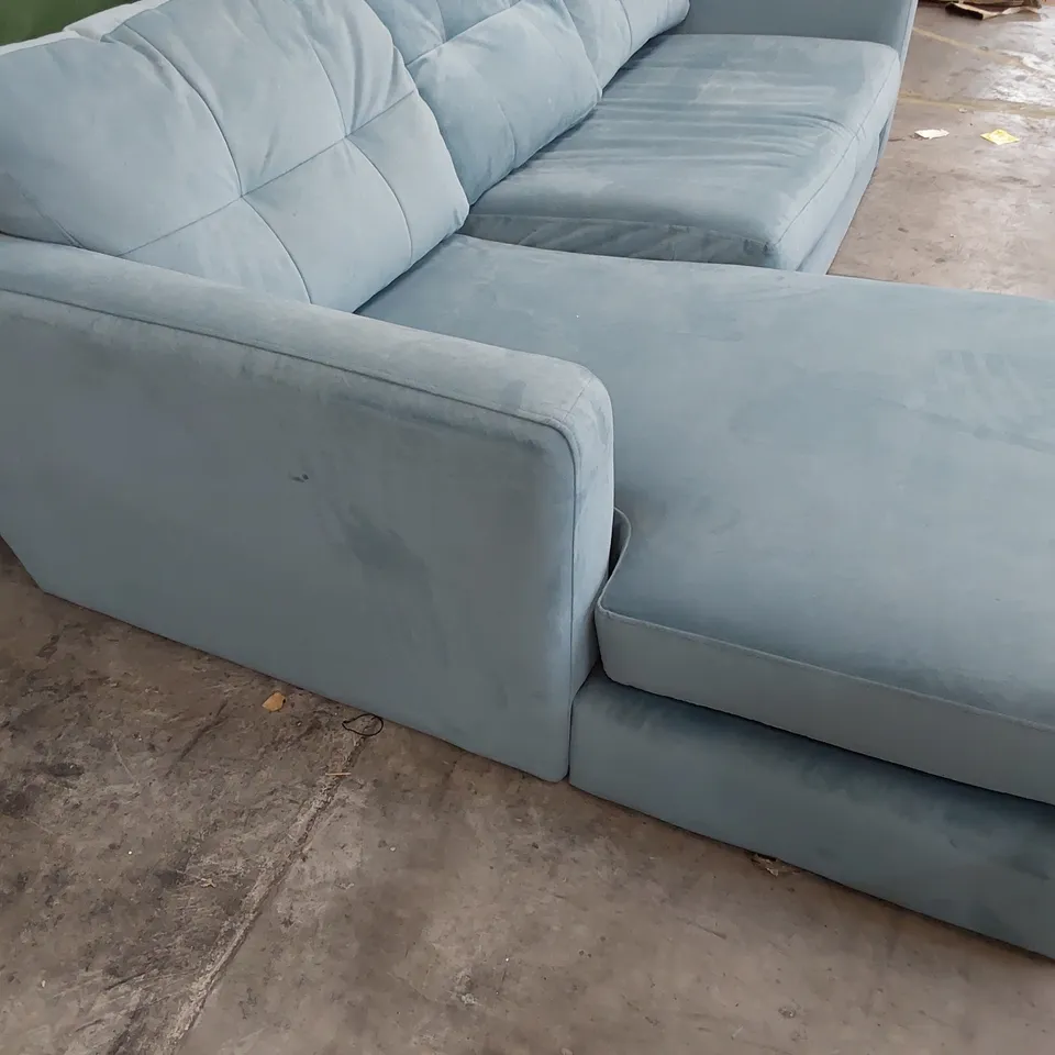 QUALITY BRITISH DESIGNER THE LOUNGE COMPANY HERMIONE CHAISE SOFA LHF SHALLOW PUDDLE FABRIC 