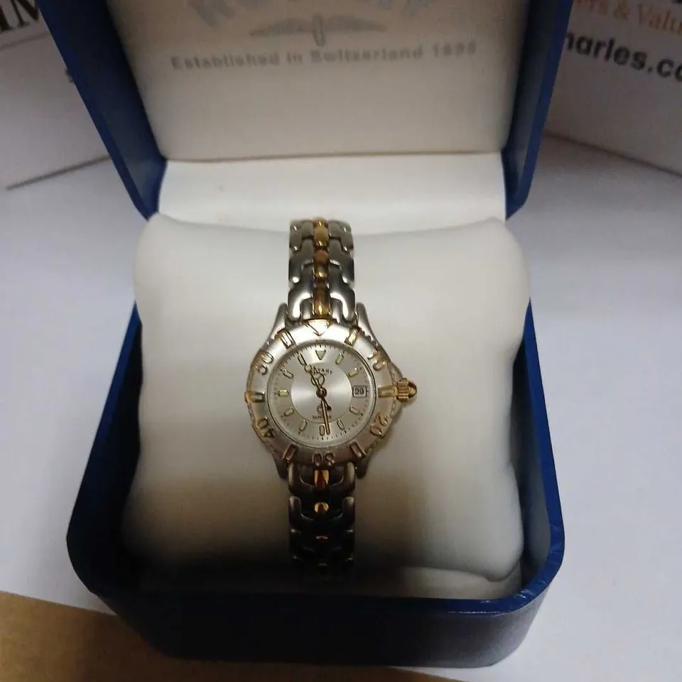 BOXED ROTARY LADIES' TWO-TONE BRACELET WATCH 
