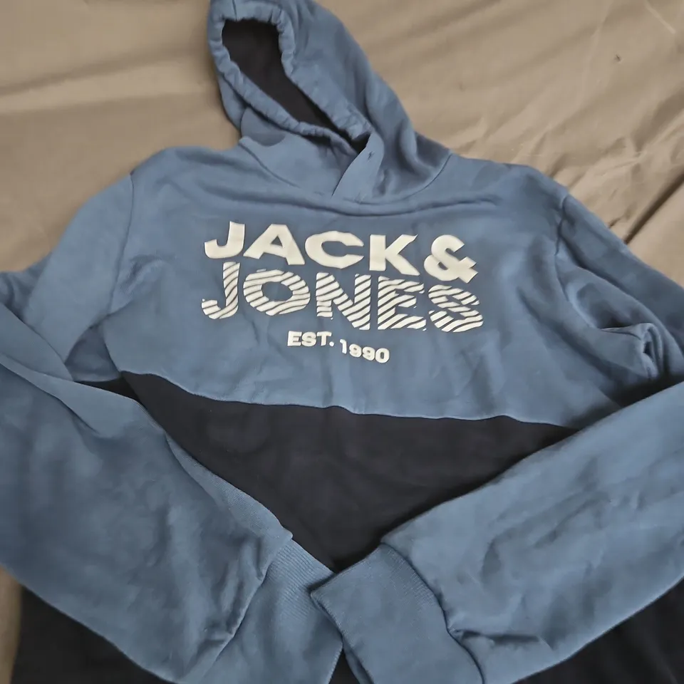 JACK & JONES HOODIE – BLUE & BLACK, UK L