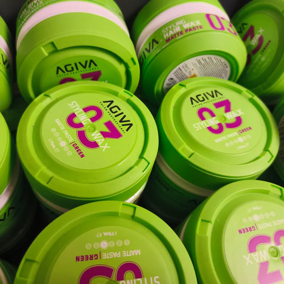 APPROX 20 X 175ML AGIVA STYLING 03 HAIR WAX MATTE PASTE GREEN