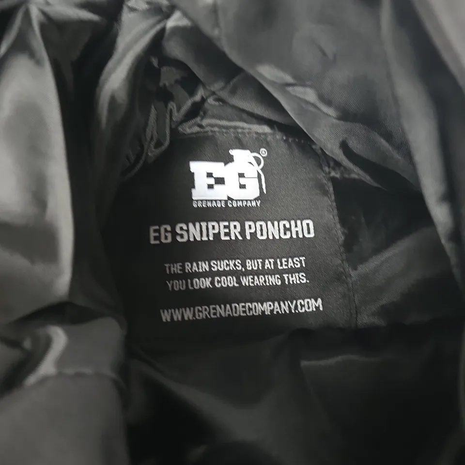Grenade E.G. Sniper Poncho – Black Tactical Rain Poncho