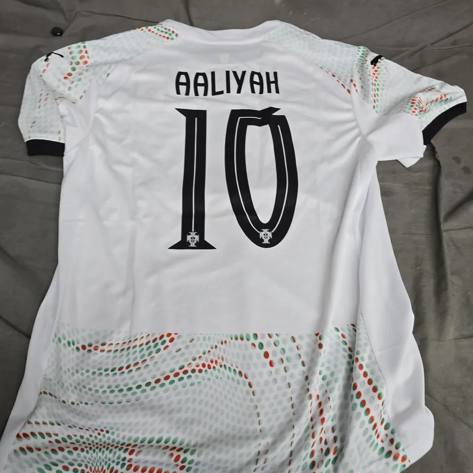PORTUGAL NATIONAL FOOTBALL TEAM JERSEY – WHITE, NUMBER 10, AALIYAH