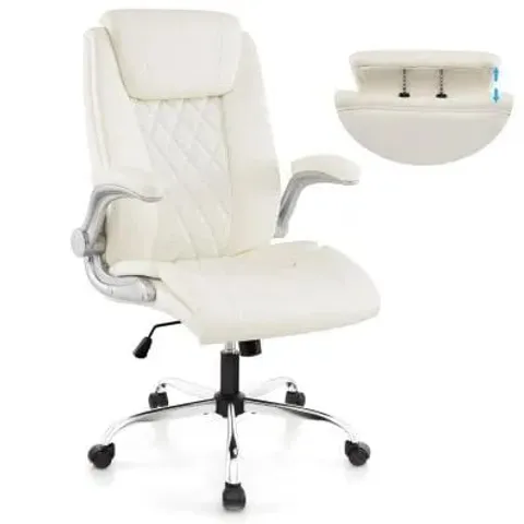 BOXED PU LEATHER OFFICE CHAIR HEIGHT ADJUSTABLE EXECUTIVE CHAIR WITH HEADREST