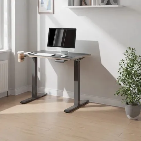 BOXED GINO SIT STAND DESK - BLACK (1 BOX)