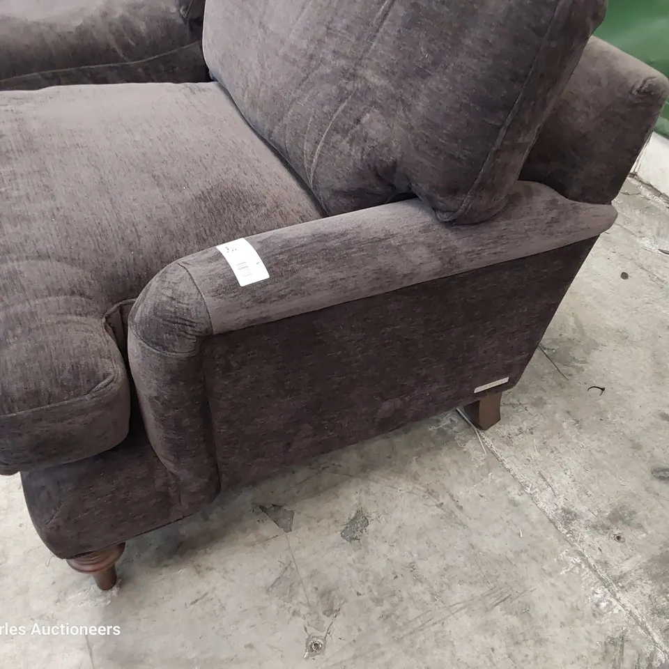 QUALITY BRITISH DESIGNER LOUNGE Co. THREE SEATER SIFA CHARCOAL PLUSH FABRIC 