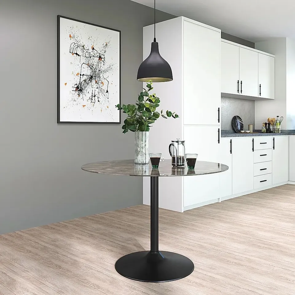 BOXED ORBIT ROUND CONCRETE DINING TABLE 110cm (3 boxes)