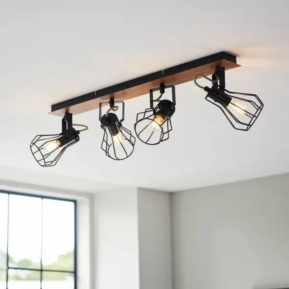 BOXED FULTON 4 LIGHT SEMI FLUSH SPOTLIGHT BAR