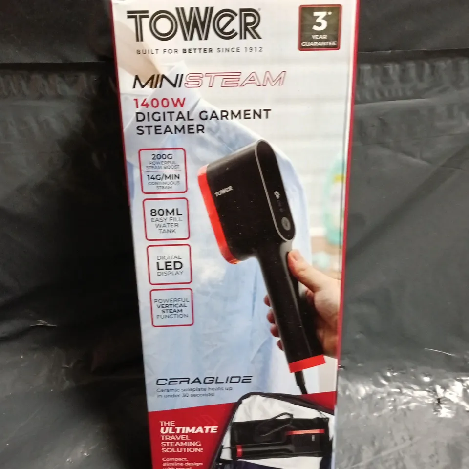 SEALED TOWER 1400W MINISTEAM DIGITAL GARMENT STEAMER 