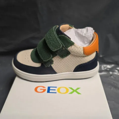 GEOX B BIGLIA B.A. NAPPA+SUEDE KIDS' TRAINERS – UK 6 (EU 23) – VELCRO