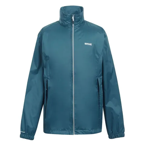 BRAND NEW REGATTA MEN'S LYLE IV WATERPROOF PACKAWAY JACKET IN MOROCCAN BLUE/CITRON LIME SIZE SMALL