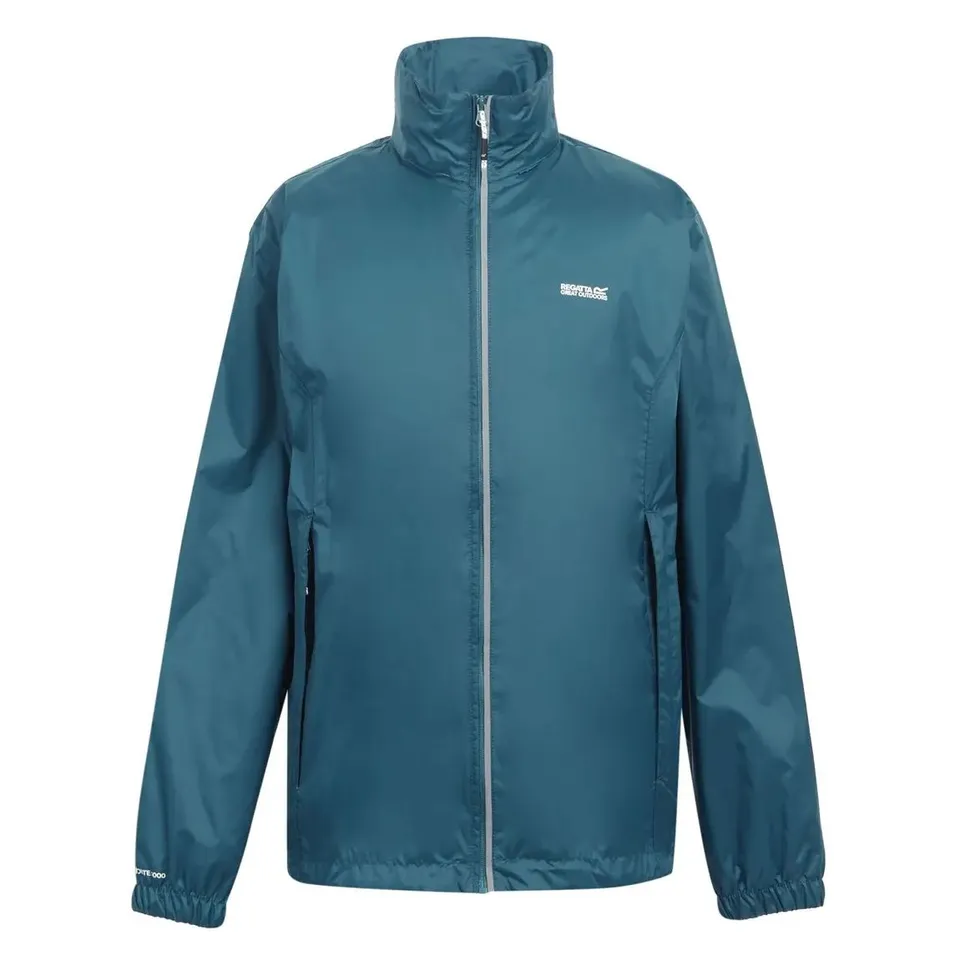 BRAND NEW REGATTA MEN'S LYLE IV WATERPROOF PACKAWAY JACKET IN MOROCCAN BLUE/CITRON LIME SIZE SMALL