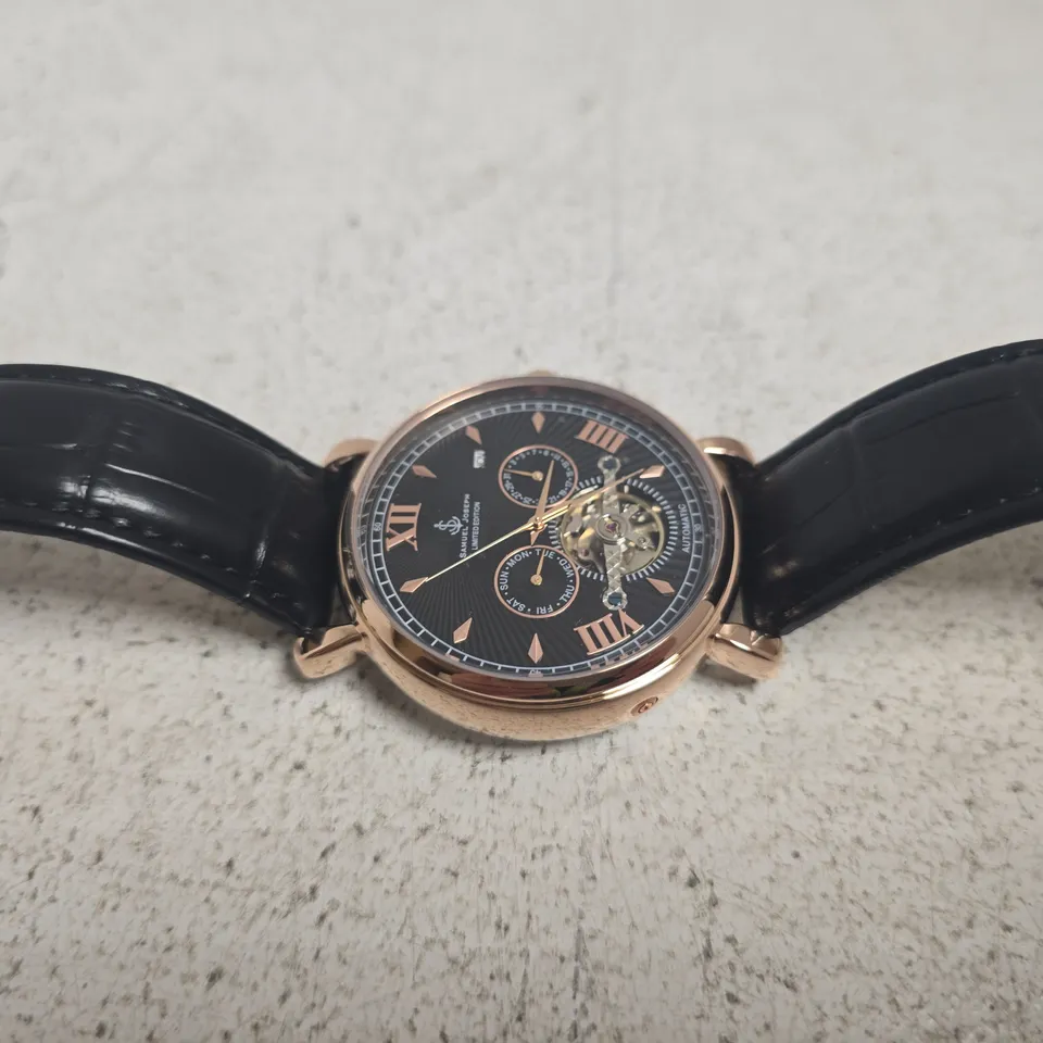 SAMUEL JOSEPH AUTOMATIC LIMITED EDITION WATCH IN ROSE GOLD/BLACK