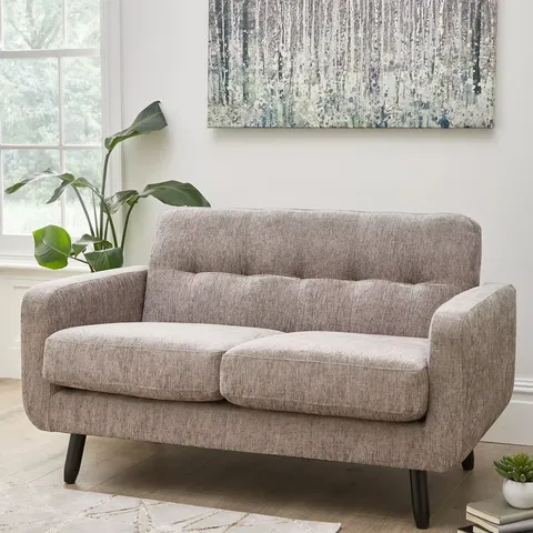 BOXED OSLO FABRIC 2 SEATER SOFA - NATURAL (1 BOX)