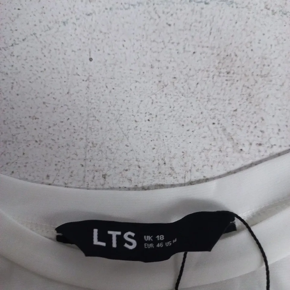 LTS WOMEN'S WHITE TOP – UK 18 (EU 46) WITH SLEEVE DETAIL