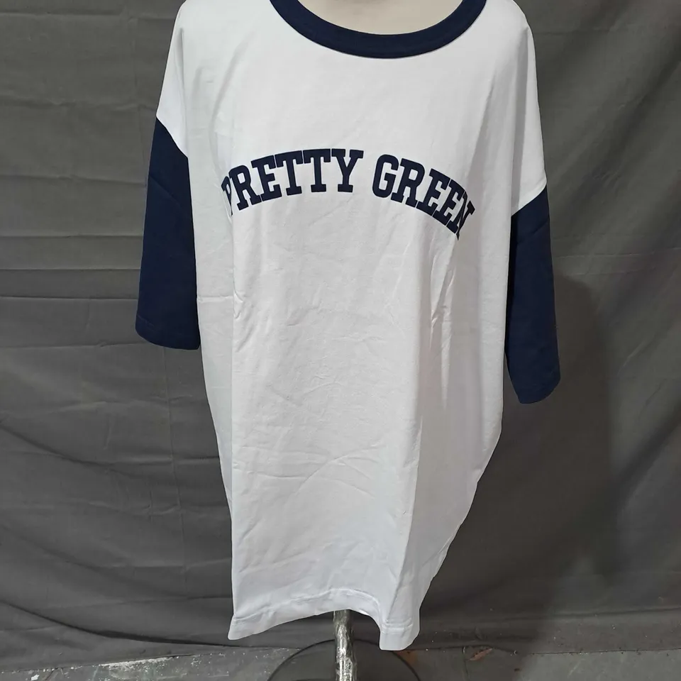 PRETTY GREEN UPSTATE TSHIRT IN WHITE SIZE XXL