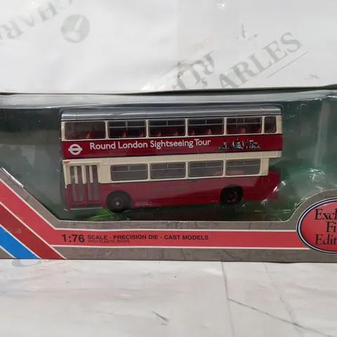 EXCLUSIVE FIRST EDITIONS 1:76 SCALE DAIMLER DMS SINGLE DOOR LONDON SIGHTSEEING BUS DIE-CAST MODEL