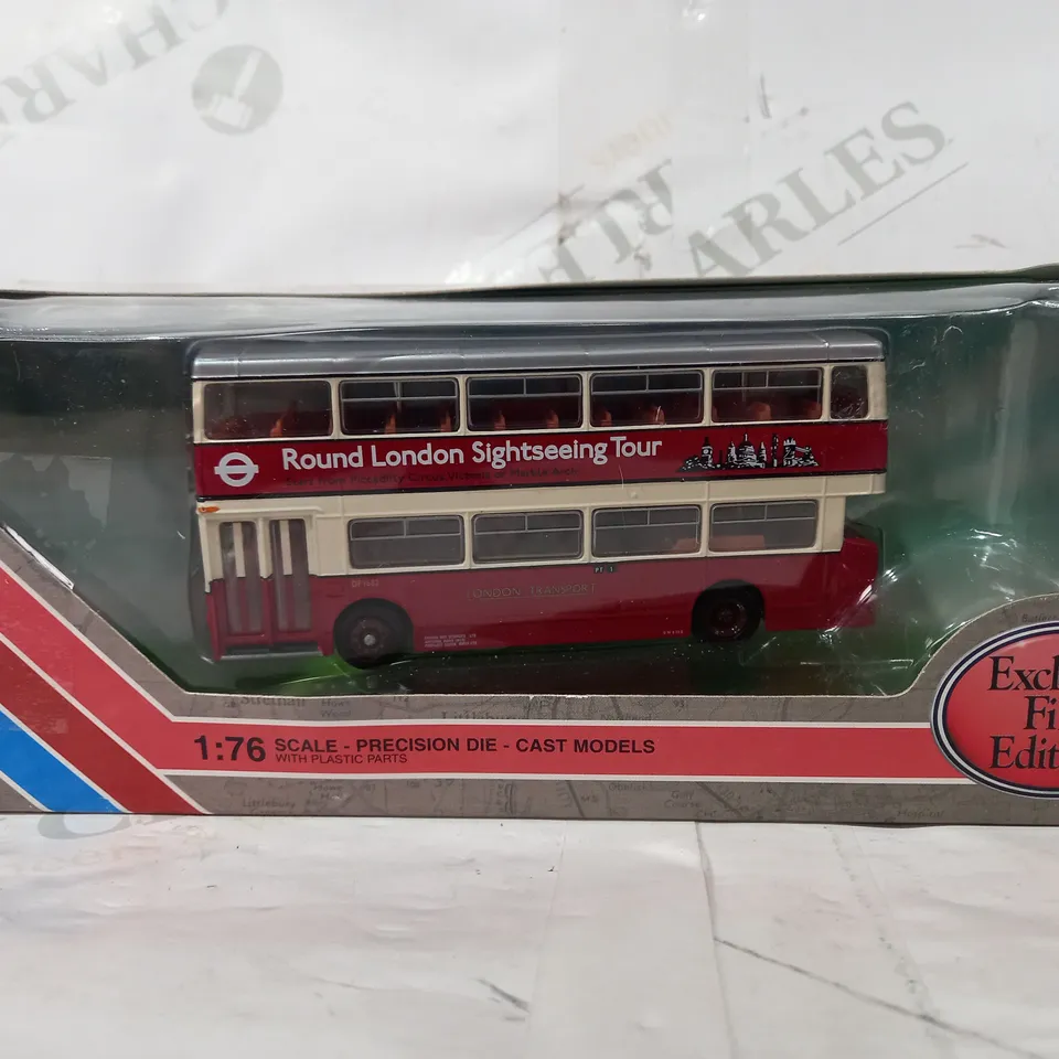 EXCLUSIVE FIRST EDITIONS 1:76 SCALE DAIMLER DMS SINGLE DOOR LONDON SIGHTSEEING BUS DIE-CAST MODEL